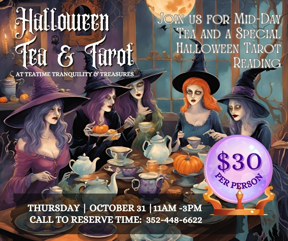 Halloween Tea and Tarot Party at Teatime Tranquility & Treasures